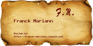 Franck Mariann névjegykártya