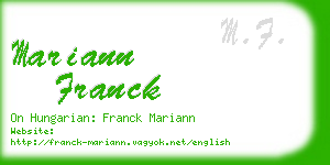 mariann franck business card